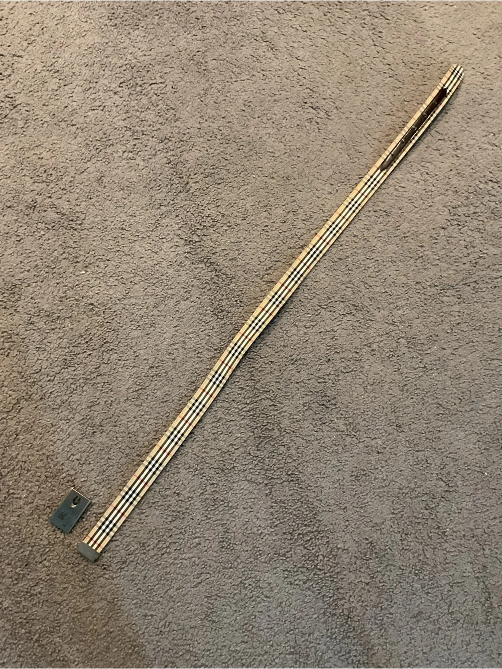 Burberry Vintage Plaid Nova Check Canvas Belt & Buckle Y2K Preppy